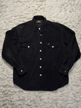 VTG 90s Lee Courderoy Button Up Western Shirt XL